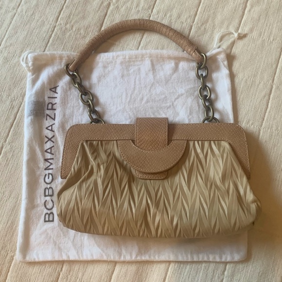 BCBGMaxAzria Small Tan Handbag with Leather Handle